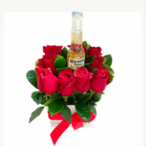 Box de 9 rosas y una coronita