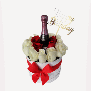 Box de 14 rosas, riccadonna y topper