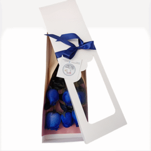 Caja de 6 rosas azules