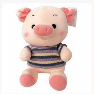 Cerdito de peluche y globo pequeño según ocasión